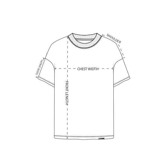 T-shirt measurements diagram